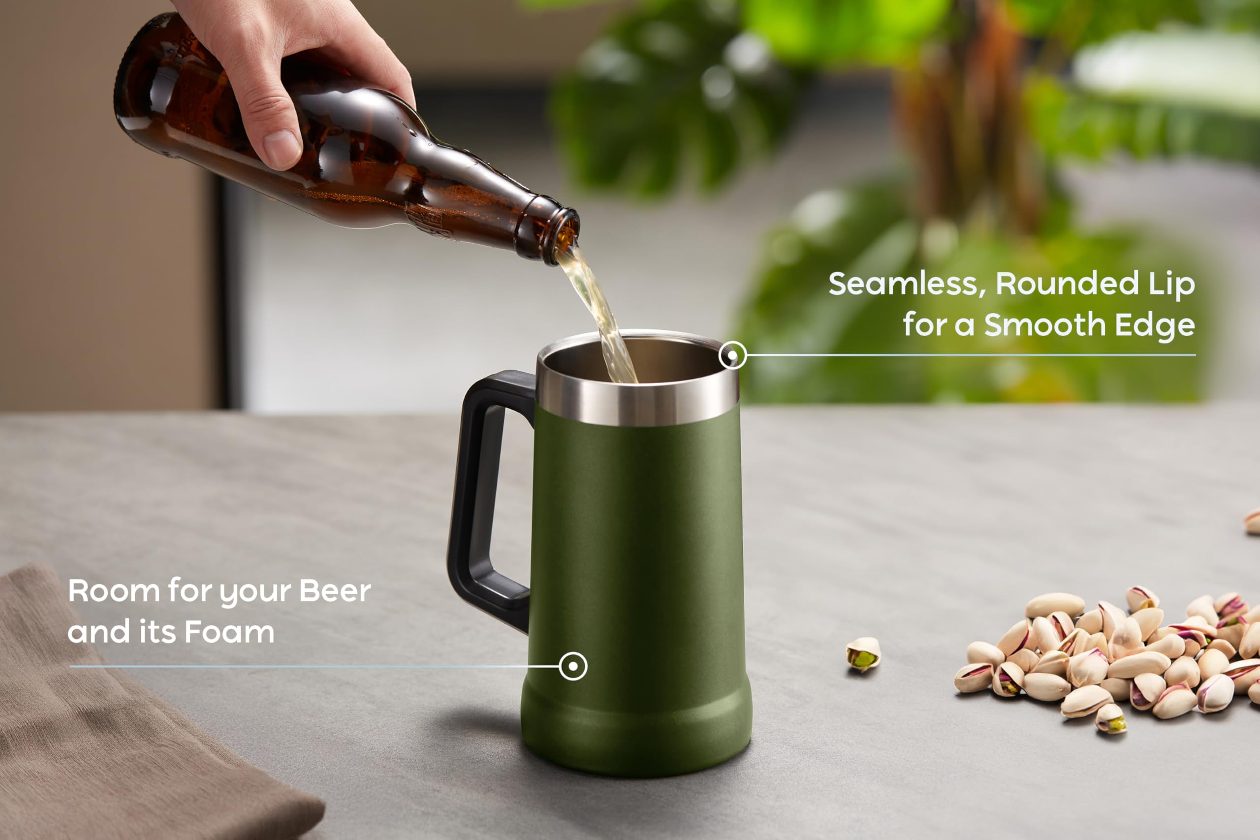 Amazon.com | KooK Beer Stein, Stainless Steel Coffee Mug, Tumbler